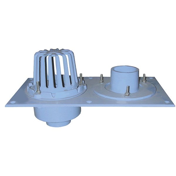4in. No Hub Code Blue Dual Roof Drain with Single Dome